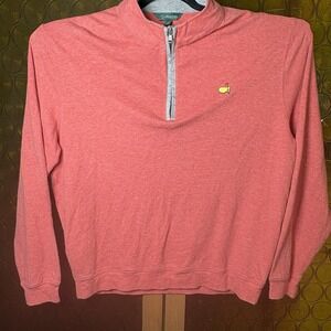 Masters Golf Long Sleeve Men's XL Salmon Color Shirt Quarter Zip Super Soft T